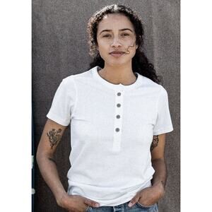 Wies Made $88 Reyes Henley Tee Women Small Heavyweight Cotton USA Made Top Shirt